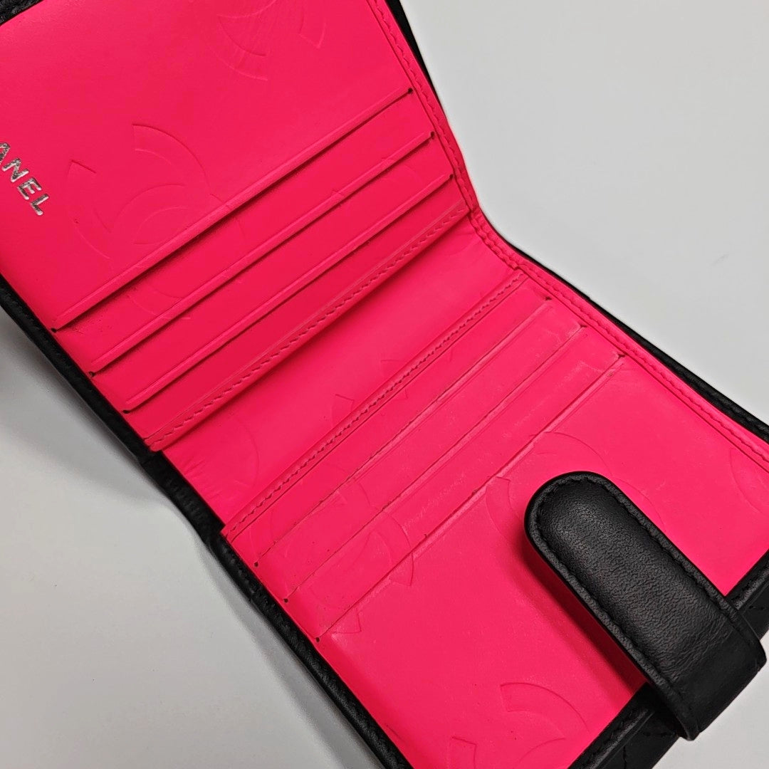 CAMBON Quilted Calfskin Black Wallet
