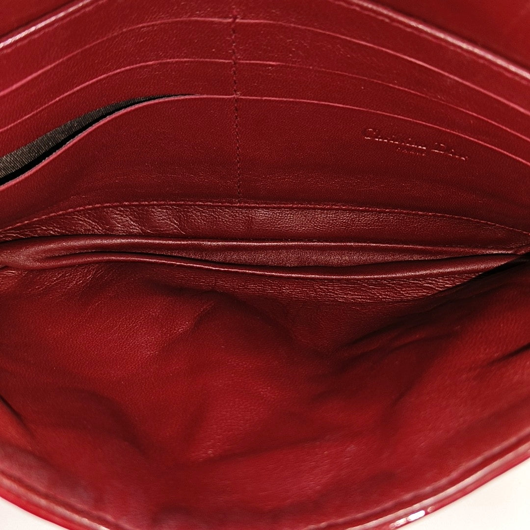 Lady Dior Quilted Patent Leather Red