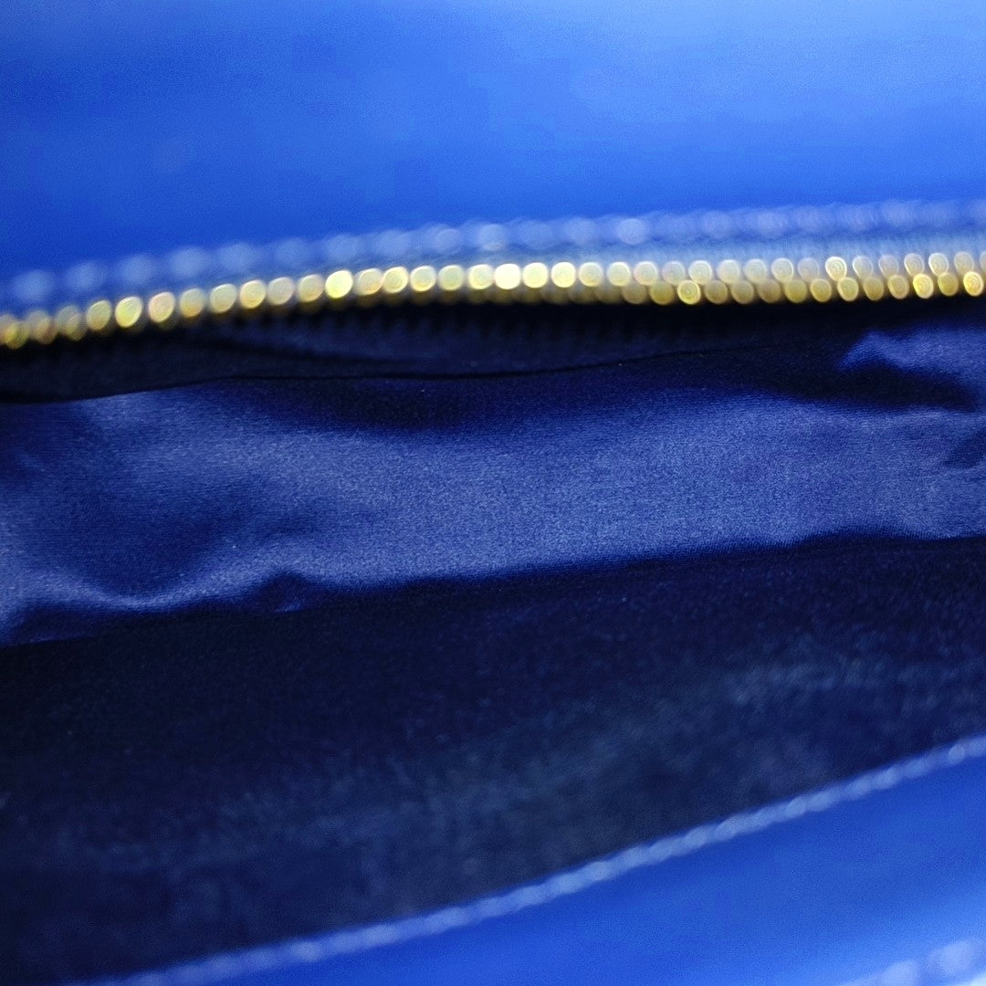 Quilted Calfskin Shoulder Bag Blue