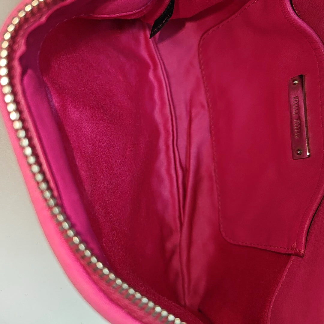 Quilted Fabric Shoulder Bag Red