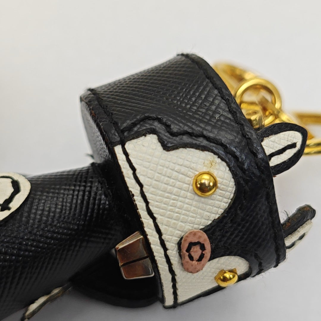 Leather Bag Charm Black