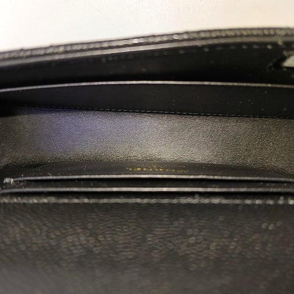 Quilted Grained Calfskin Shoulder Bag Large Black