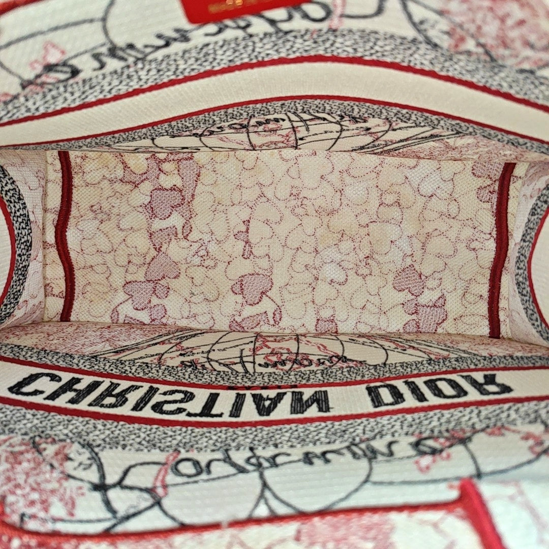 Book Tote Medium Fabric Red