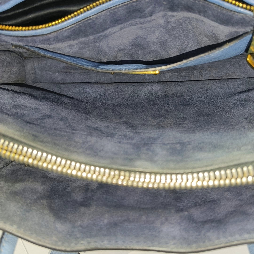 Calfskin Shoulder Bag Blue