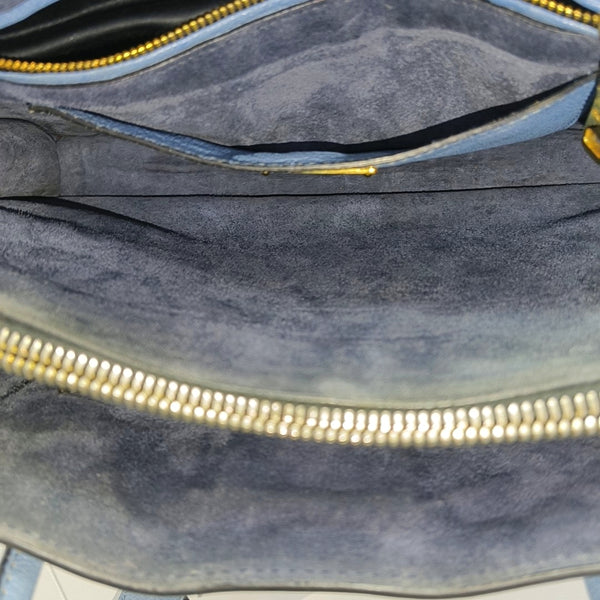 Calfskin Shoulder Bag Blue