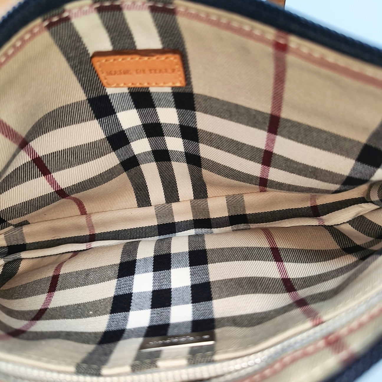 Fabric Top Handle Bag Blue