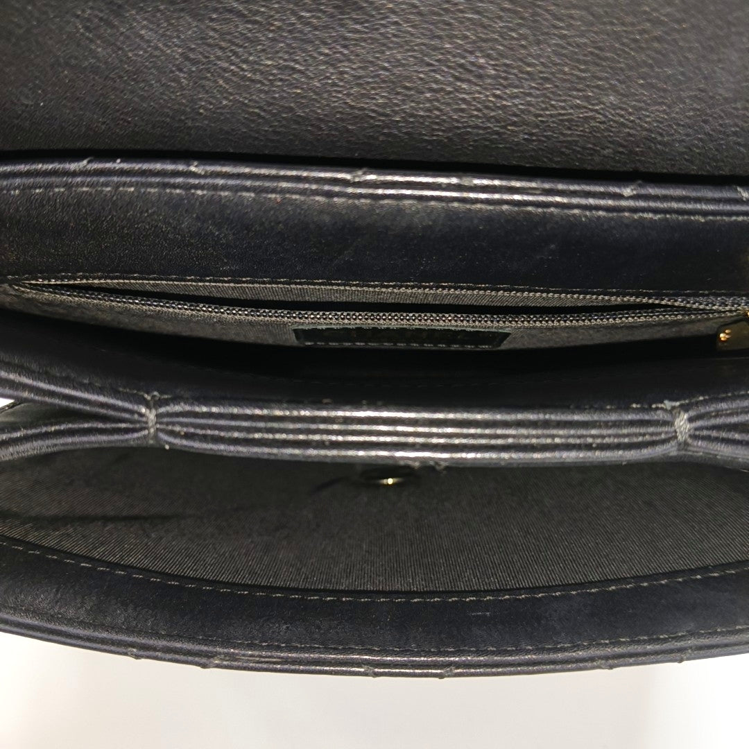 Quilted Calfskin Shoulder Bag Black