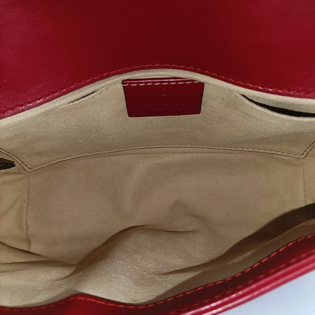 GG Marmont Small Quilted Calfskin Red