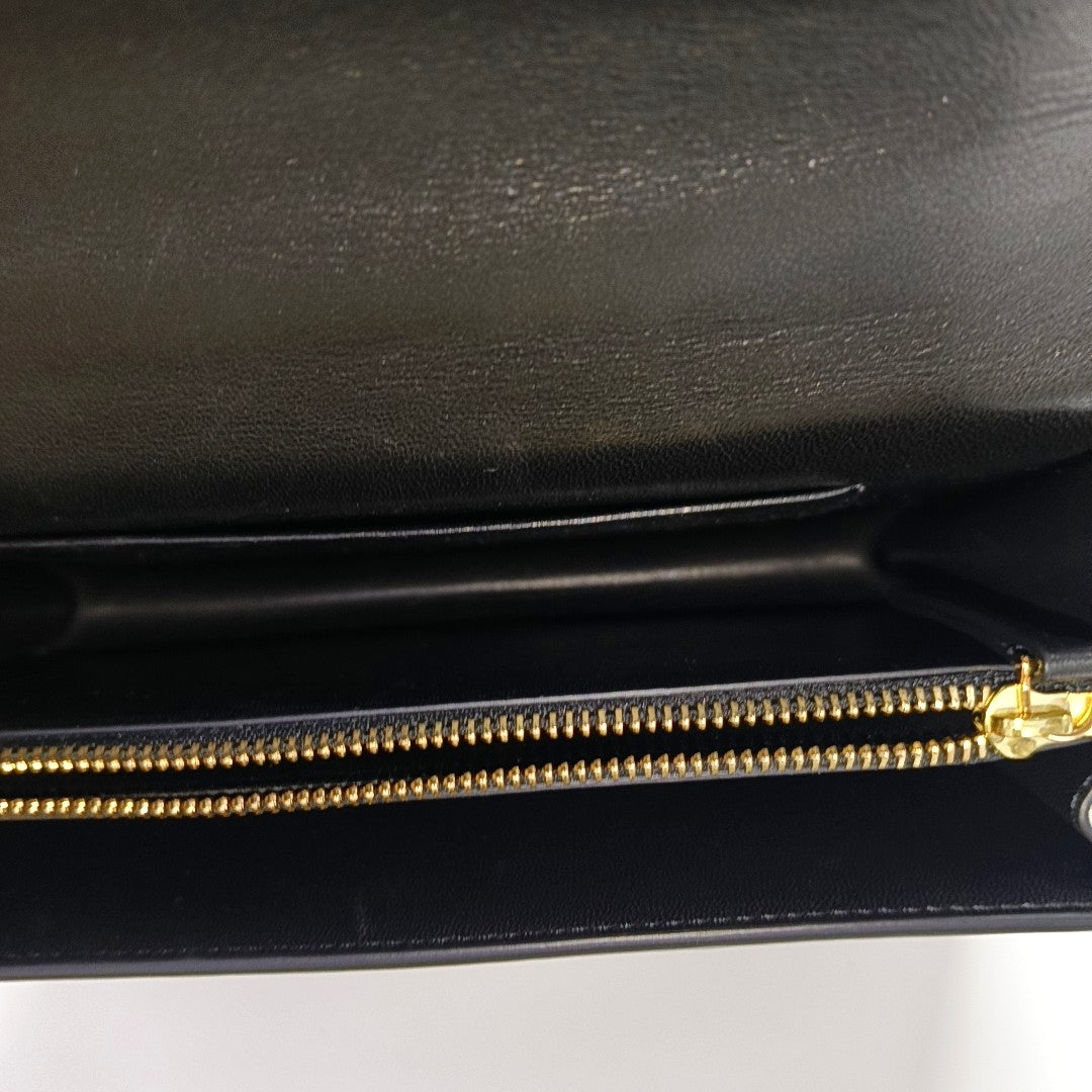 Calfskin Top Handle Bag Black
