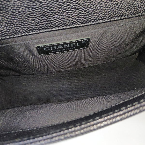 BOY CHANEL Medium Quilted Grained Calfskin Black