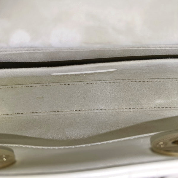Lady D-Joy Small Cannage Lambskin White