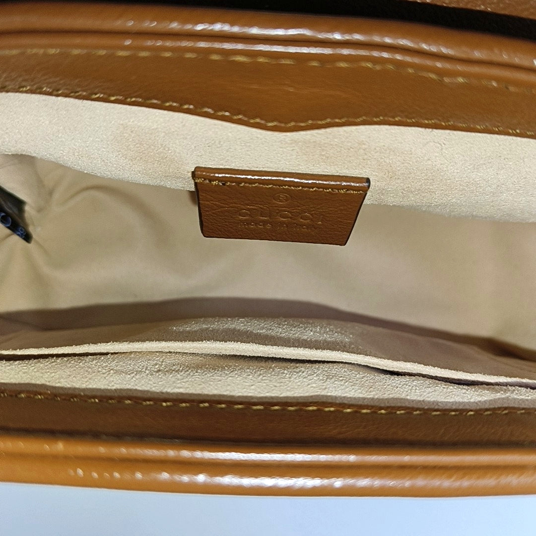 GG Marmont Mini Quilted Calfskin Brown