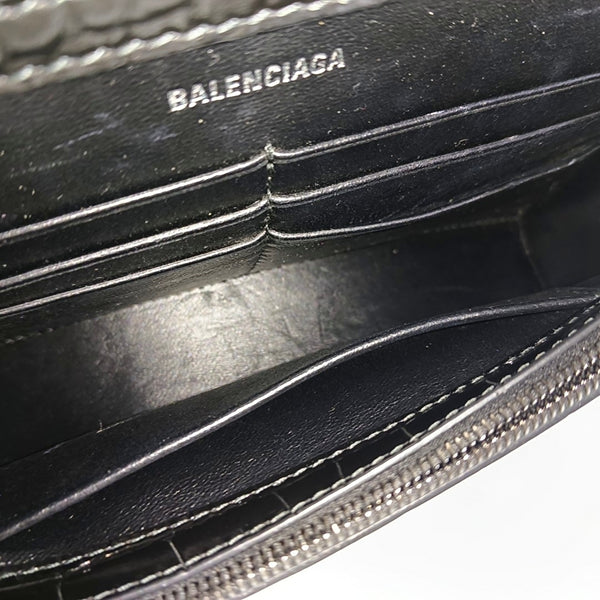 Hourglass Wallet On Chain Mini Calfskin Black