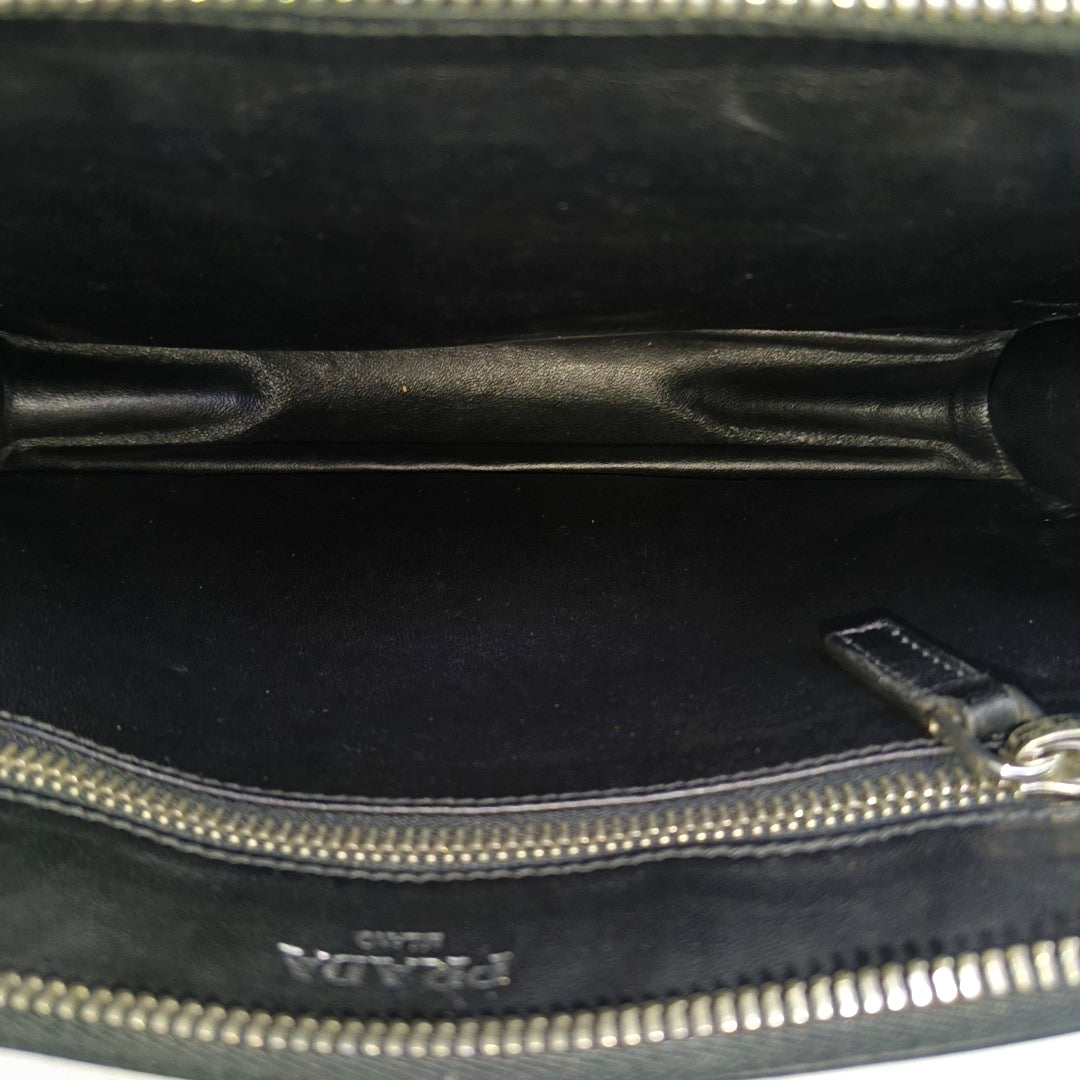 Saffiano Calfskin Clutch Black