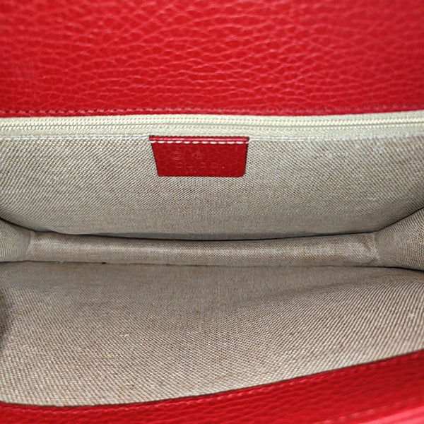 Interlocking G Large Calfskin Red
