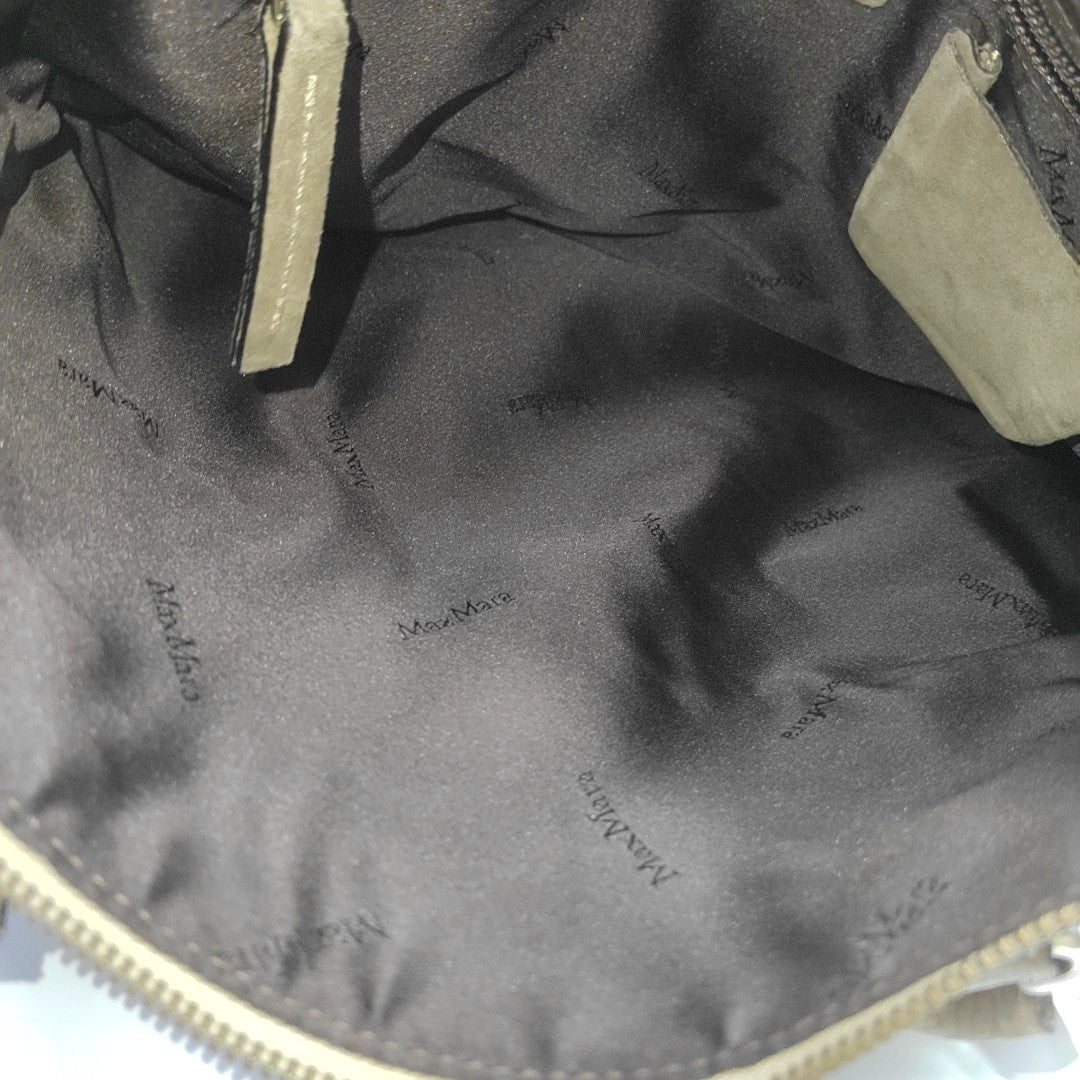 Suede Top Handle Bag Brown