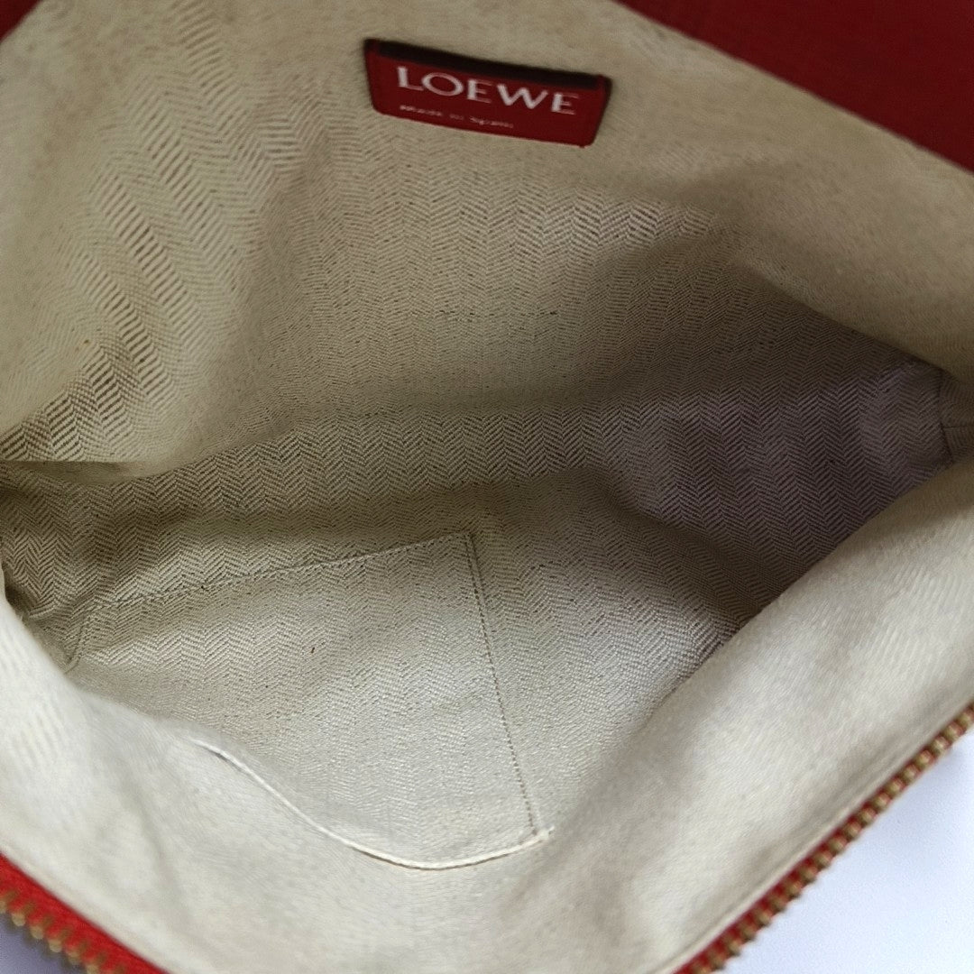 T Pouch Calfskin Red