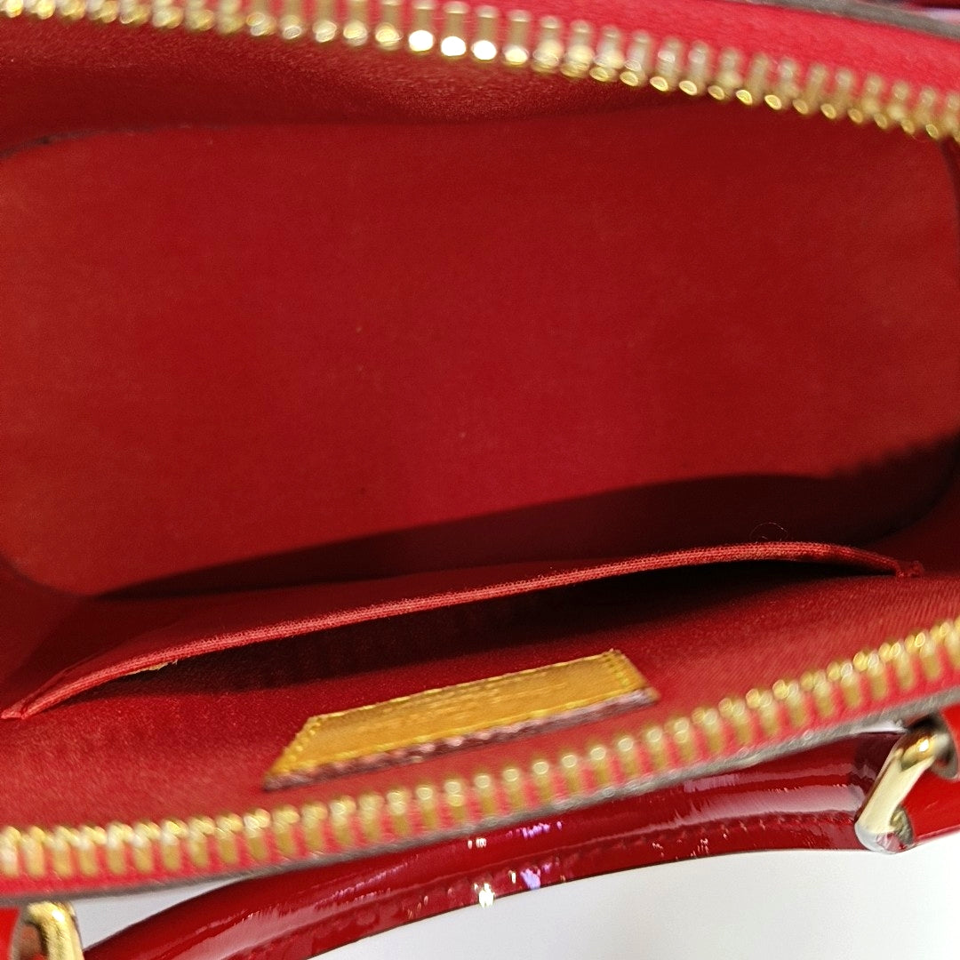 ALMA BB Monogram Patent Leather Red