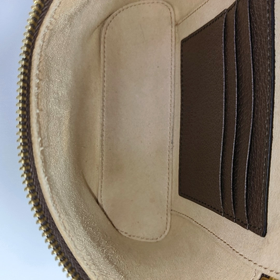 Coated Canvas Shoulder Bag Brown