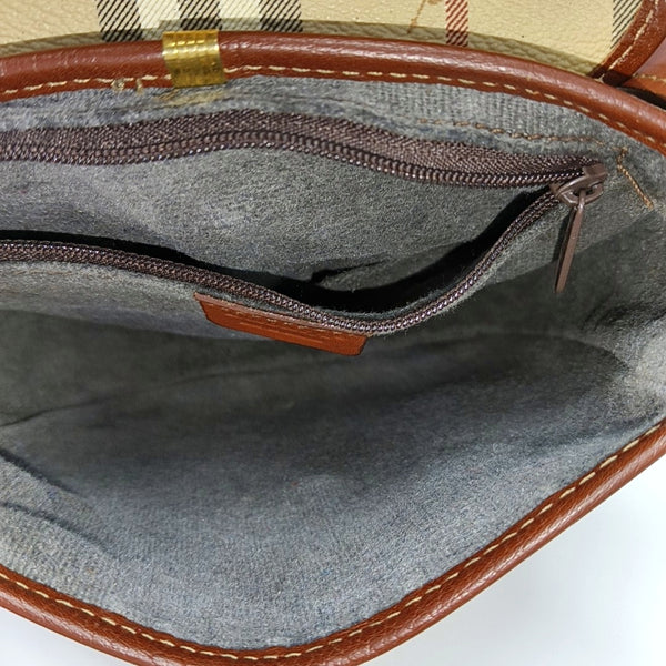Coated Canvas Crossbody Bag Beige