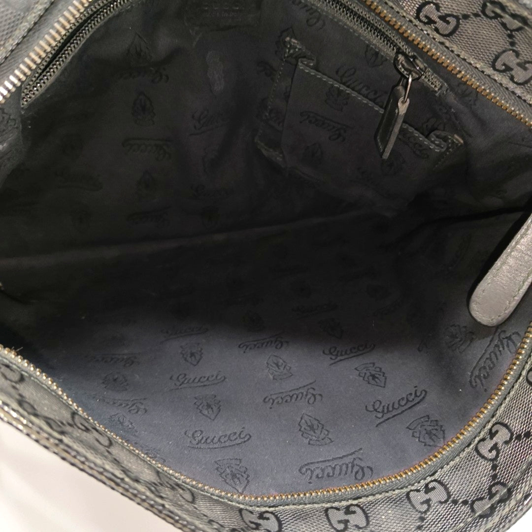 Monogram Coated Canvas Shoulder Bag Black