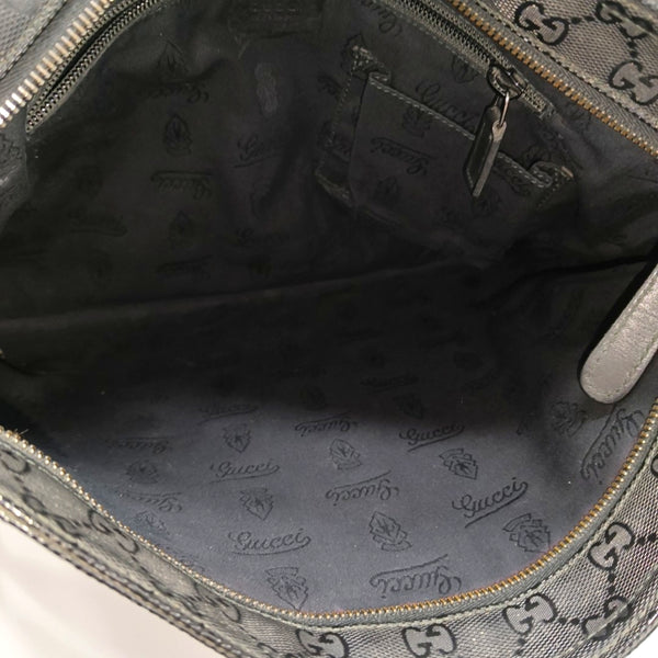 Monogram Coated Canvas Shoulder Bag Black