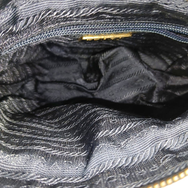 Quilted Nylon Shoulder Bag Black