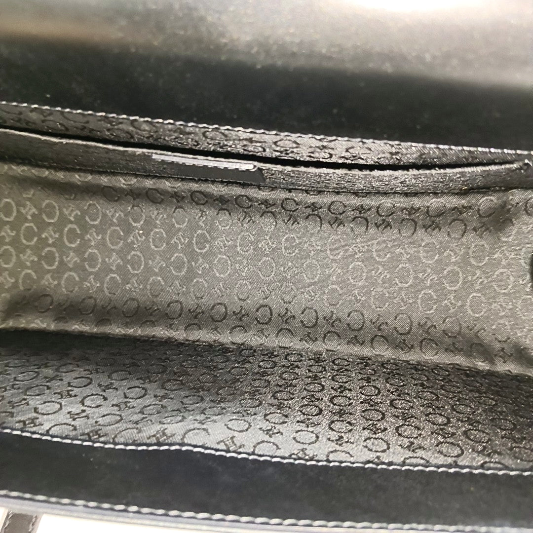 Calfskin Top Handle Bag Black