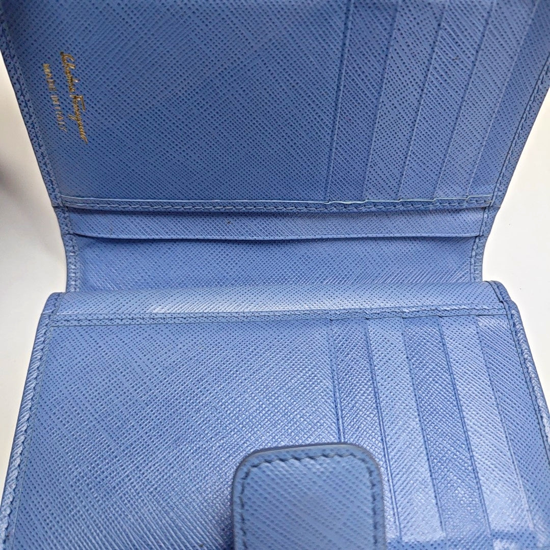 Authenticated pre-owned  Gancini Leather Blue Wallet - Wallet at Looply