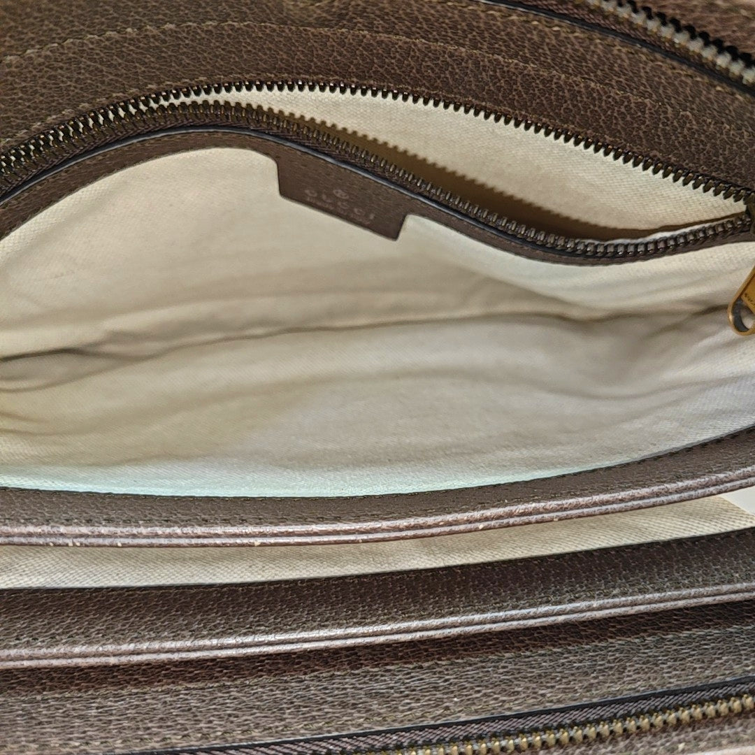 Ophidia Medium Monogram Coated Canvas Beige