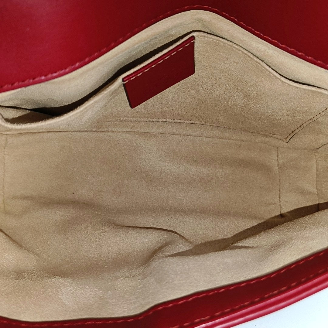 GG Marmont Small Quilted Calfskin Red