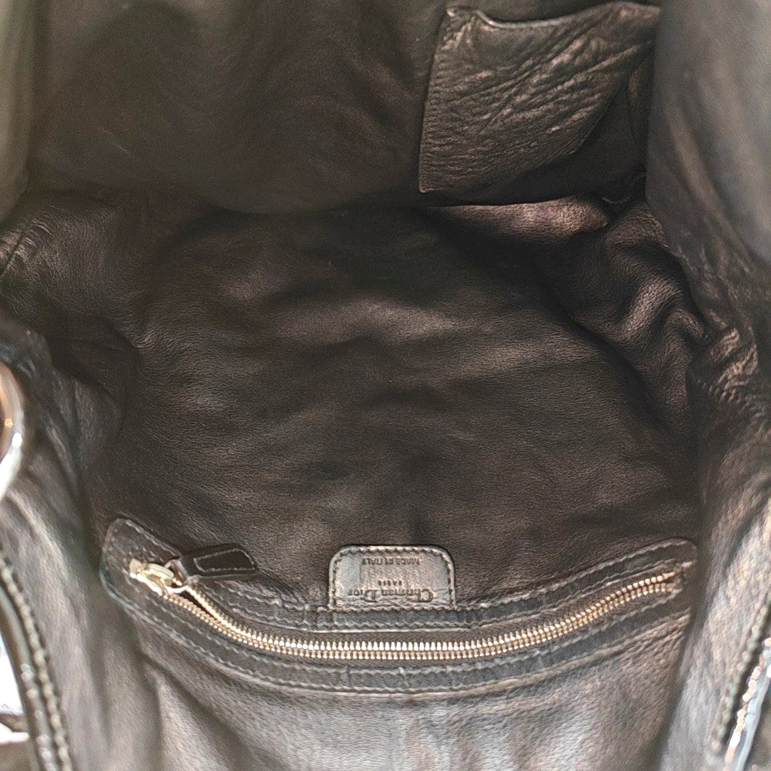 Calfskin Top Handle Bag Black