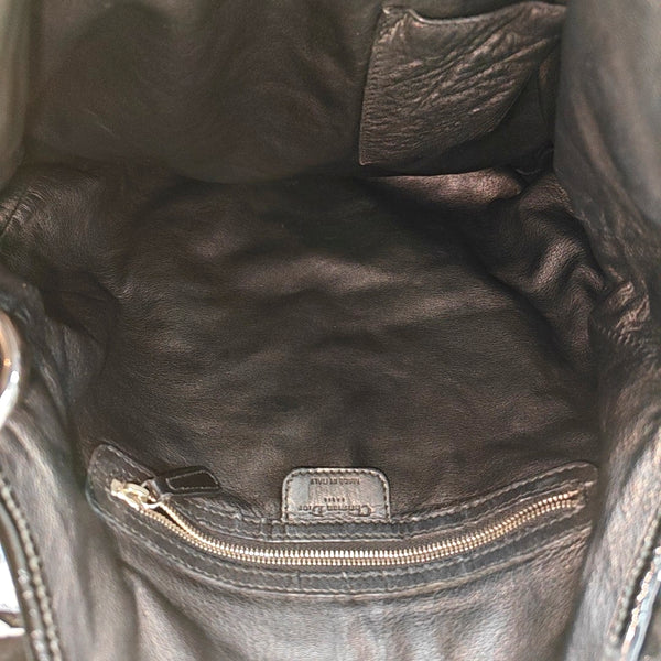 Calfskin Top Handle Bag Black