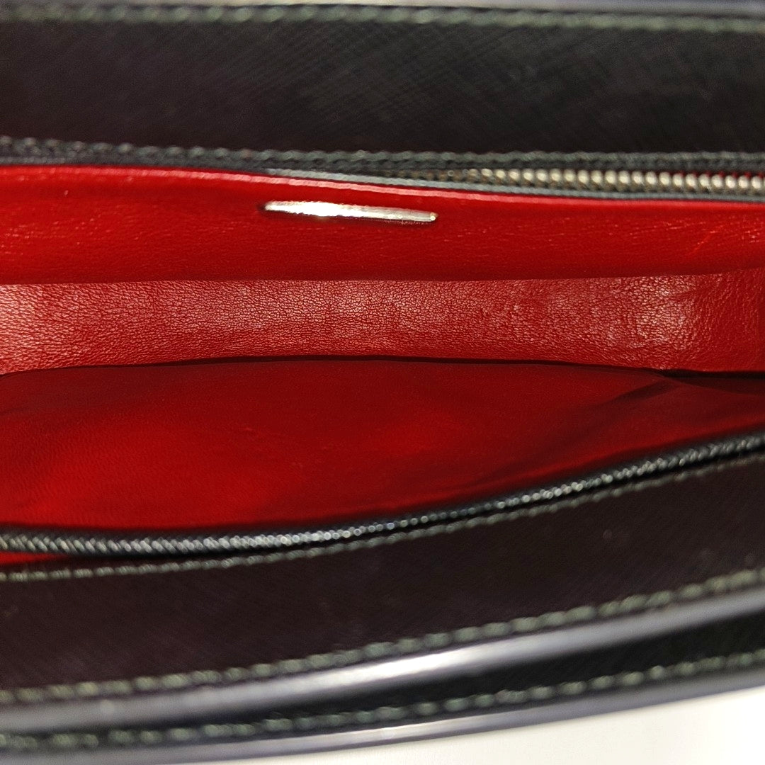 Saffiano Calfskin Shoulder Bag Black