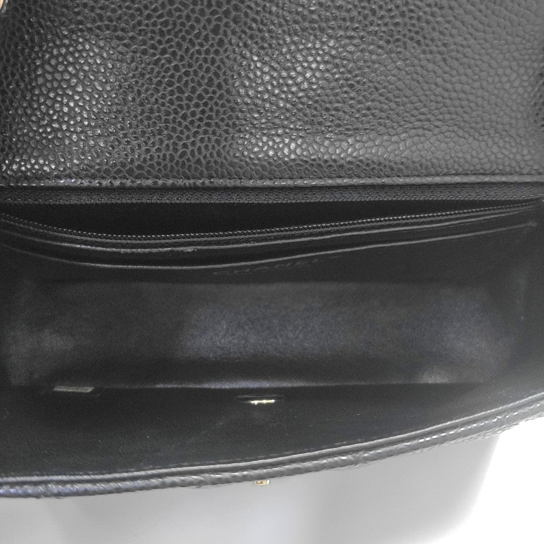CLASSIC FLAP Mini Quilted Grained Calfskin Black