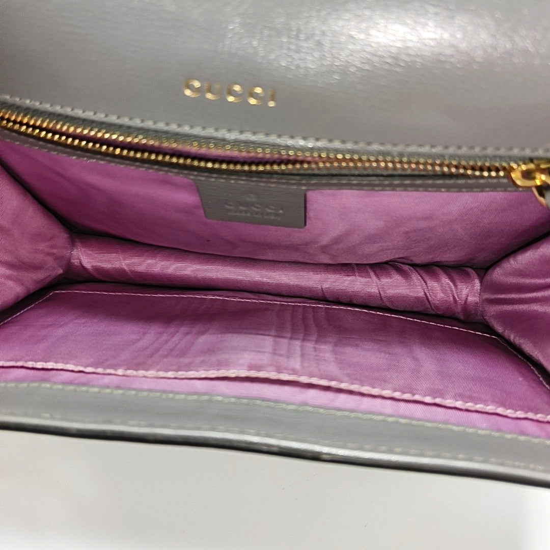 GG Ring Small Calfskin Gray