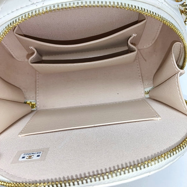 Quilted Lambskin Shoulder Bag White