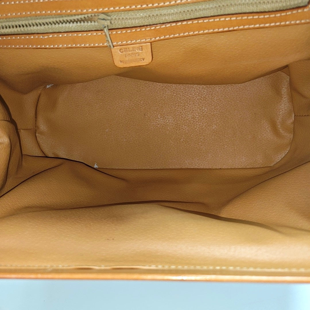 Coated Canvas Top Handle Bag Brown