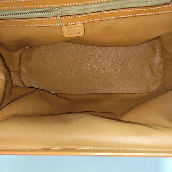 Coated Canvas Top Handle Bag Brown