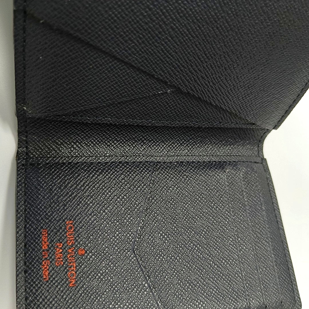 Monogram Coated Canvas Card Holder Blue