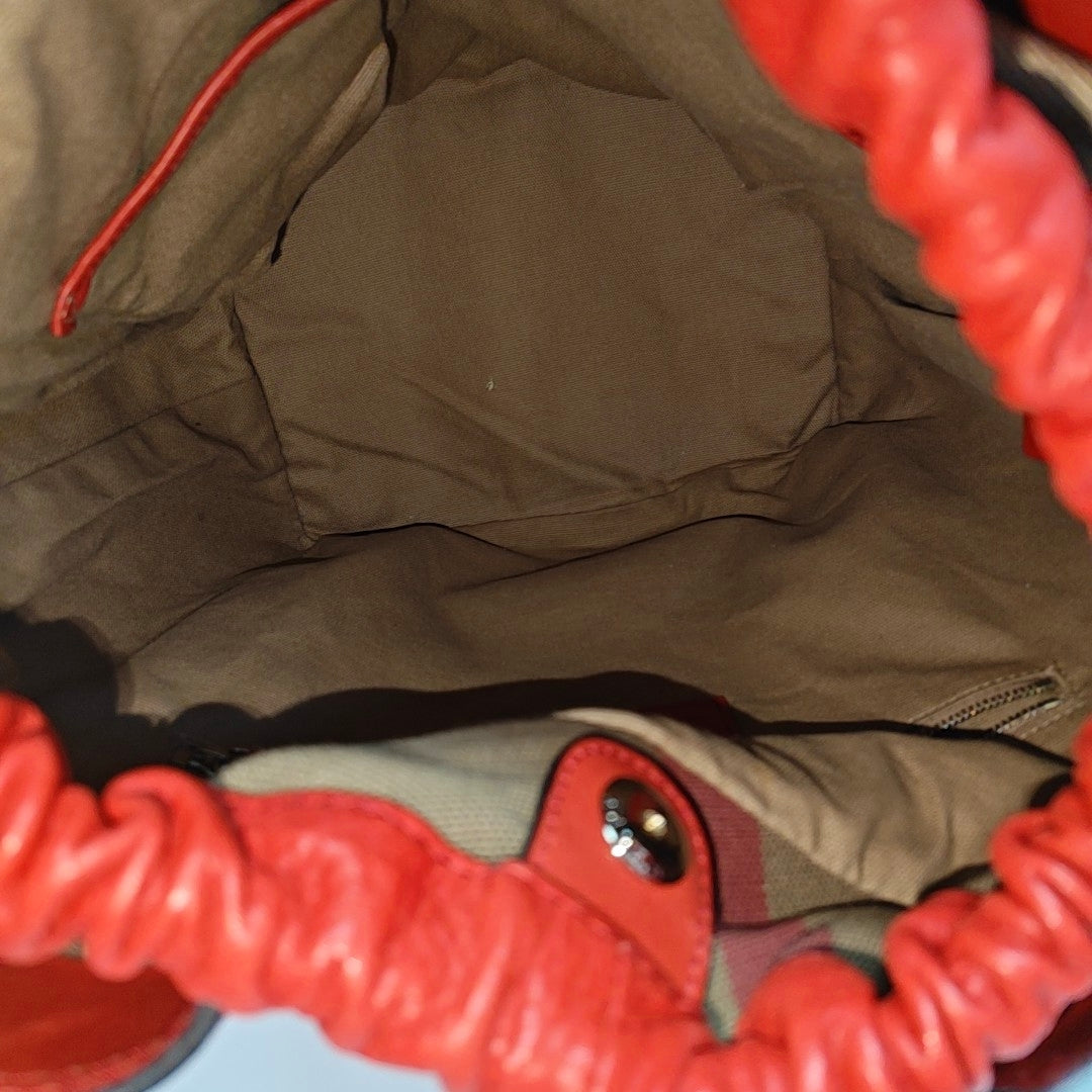 Calfskin Bucket Bag Red