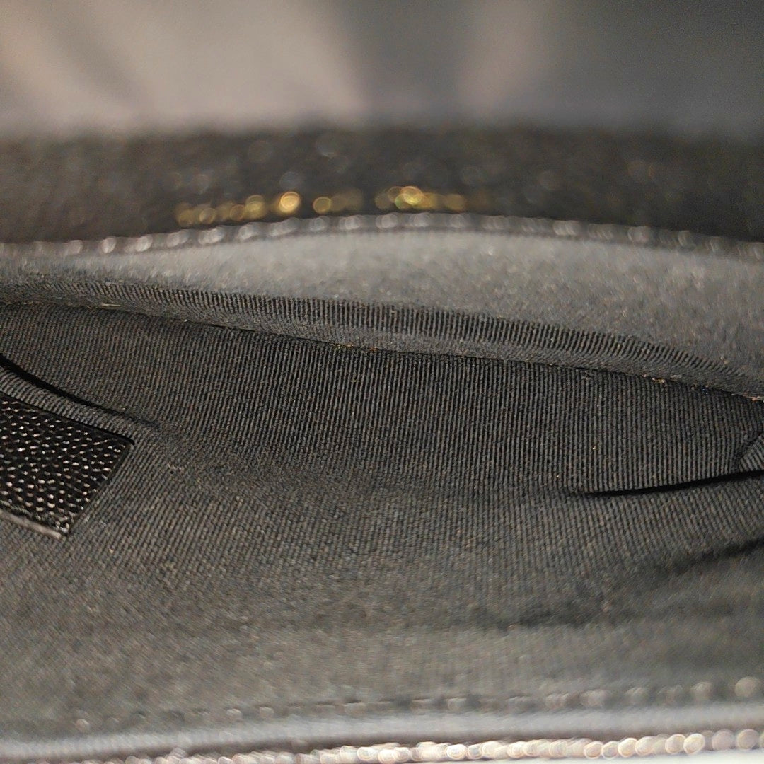 Quilted Grained Calfskin Shoulder Bag Black