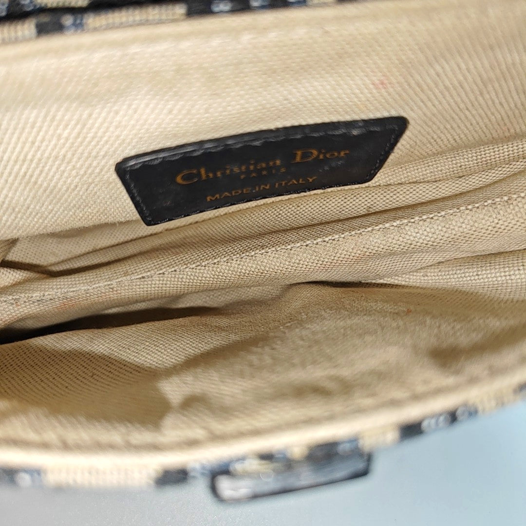 Saddle Mini Oblique Canvas Blue