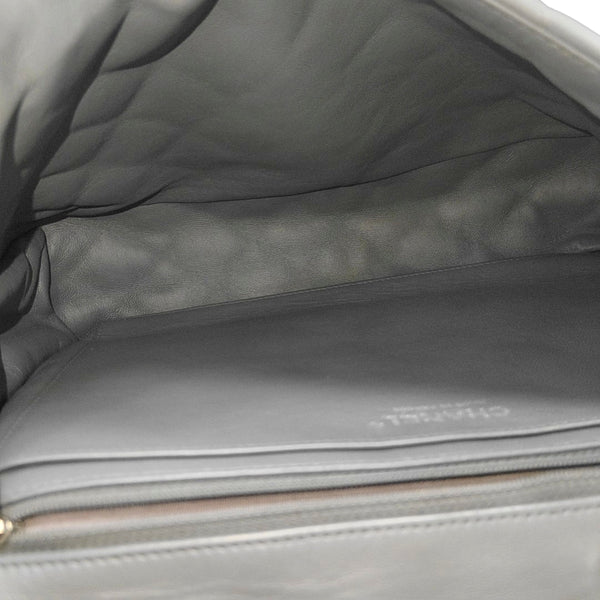 Large Quilted Calfskin Gray