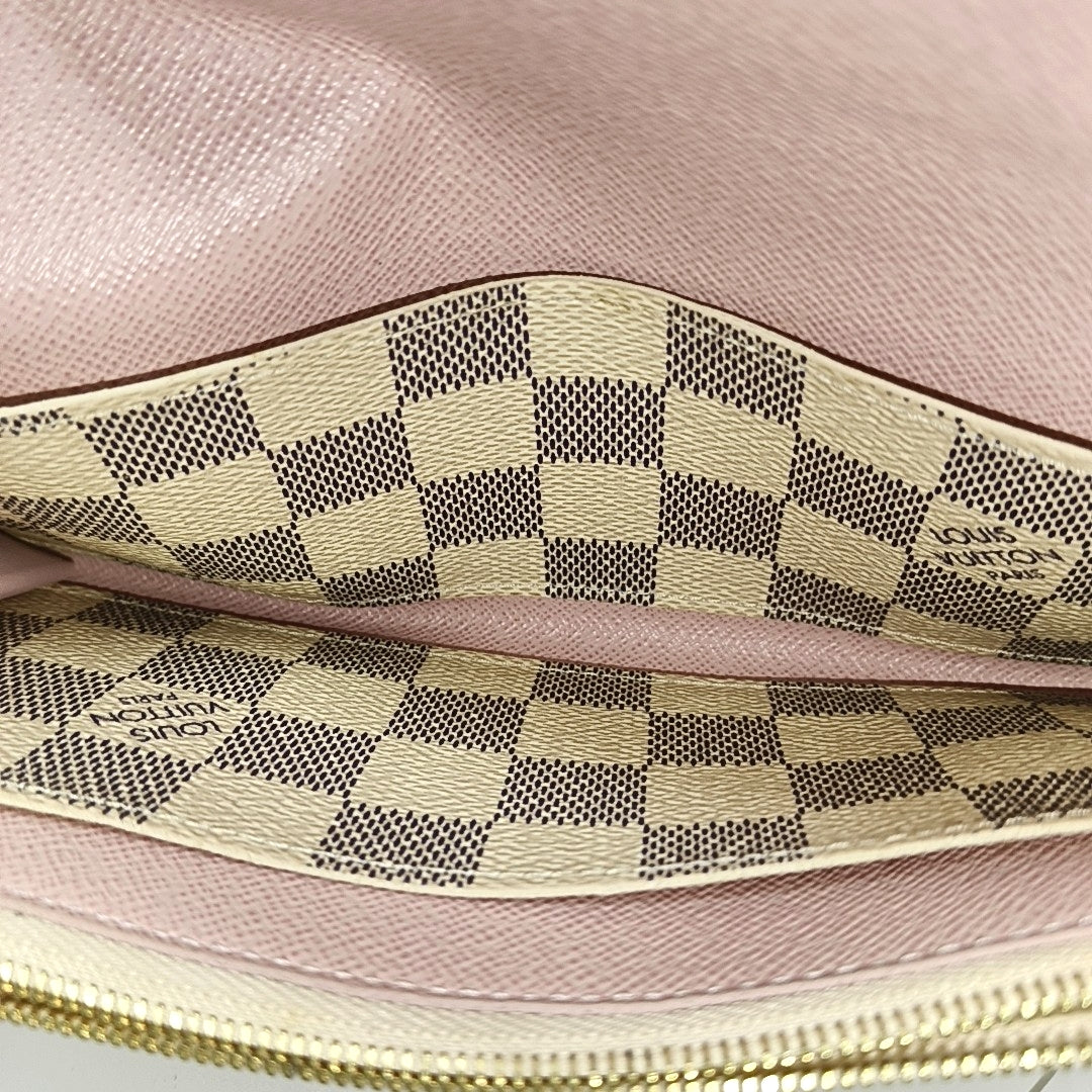 EMILIE Damier Azur Coated Canvas White Wallet