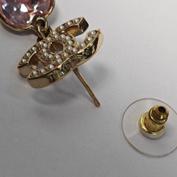 CC Logo Metal Gold Earrings