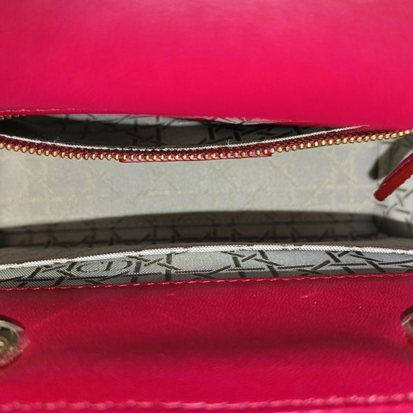 Lady Dior Small Cannage Lambskin Red
