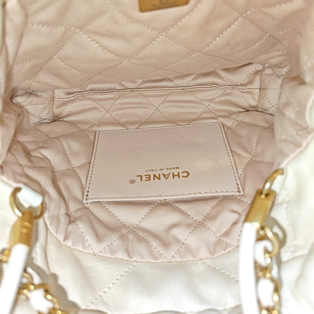 CHANEL 22 Mini Quilted Calfskin Beige