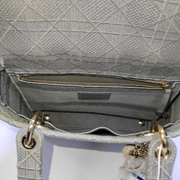 Lady D-Lite Cannage Canvas Gray