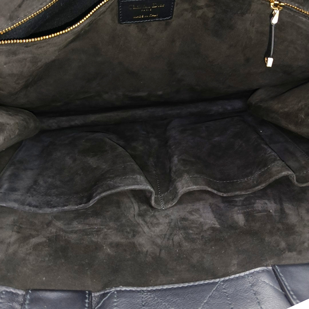 Book Tote Large Cannage Calfskin Black